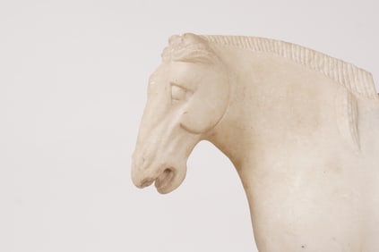 A Chinese Carved Stone Figure of a Horse
