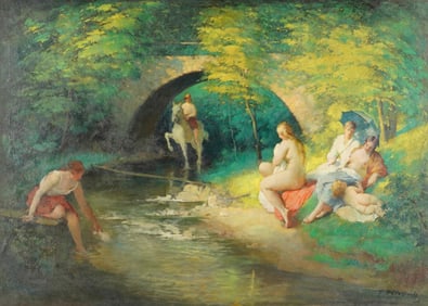 Frantisek Hladik (1887-1944): Figures on a River Bank