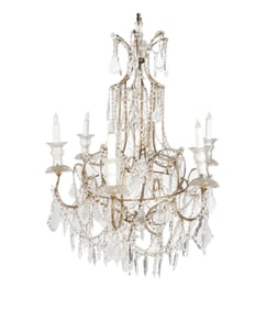A Minton-Spidell Venetian-Style Drop Crystal Chandelier