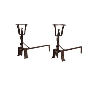 A Pair of Minton-Spidell Andirons