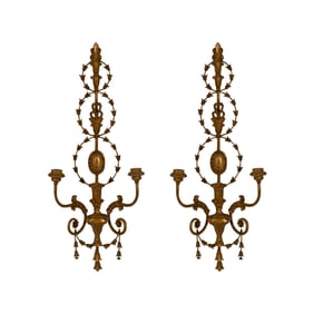 A Pair of Italian Neoclassical-Style Giltwood Sconces