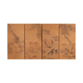 Four Chinese Painted Panels