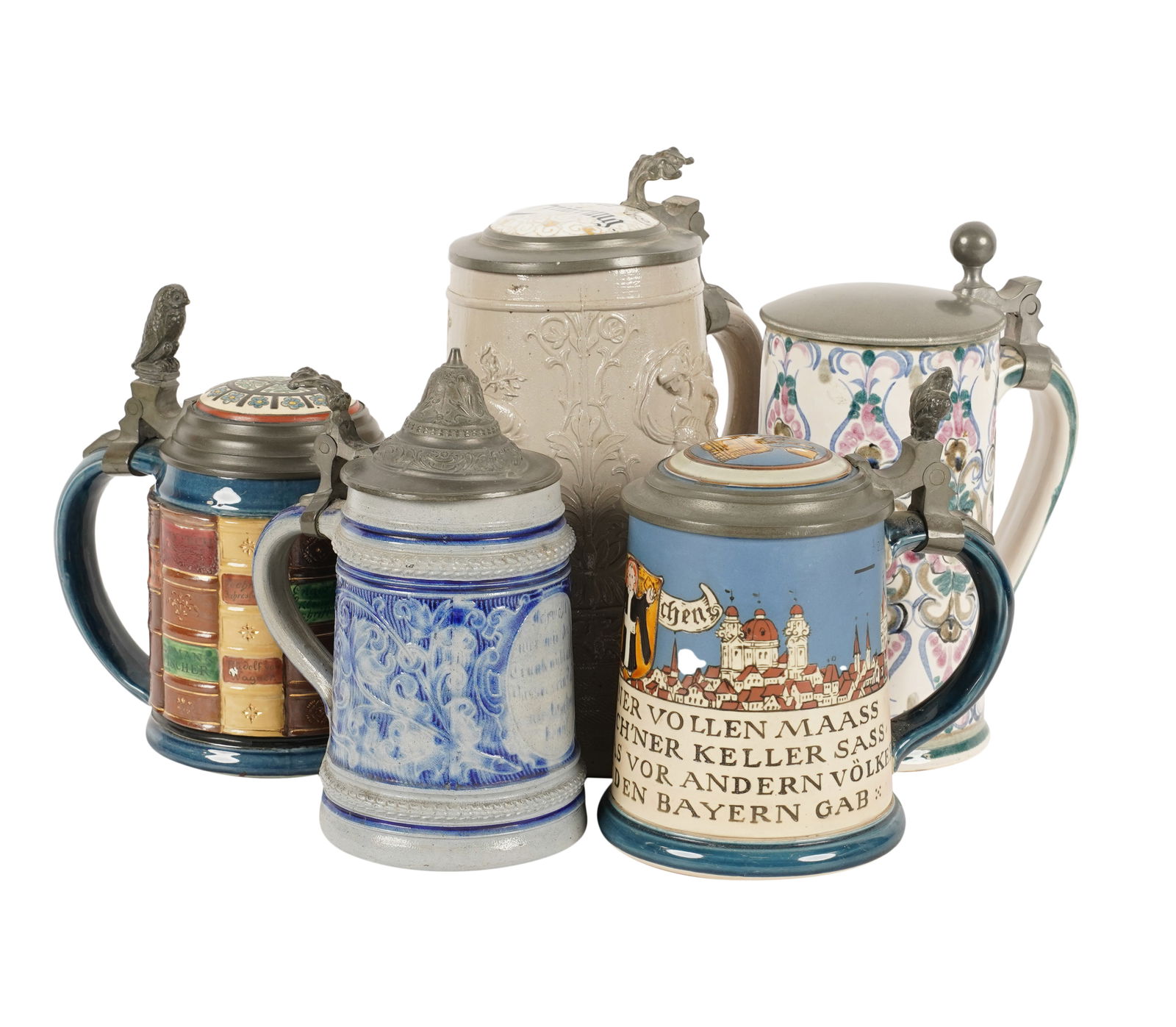 A Group of German Ceramic Steins (1 of 10)