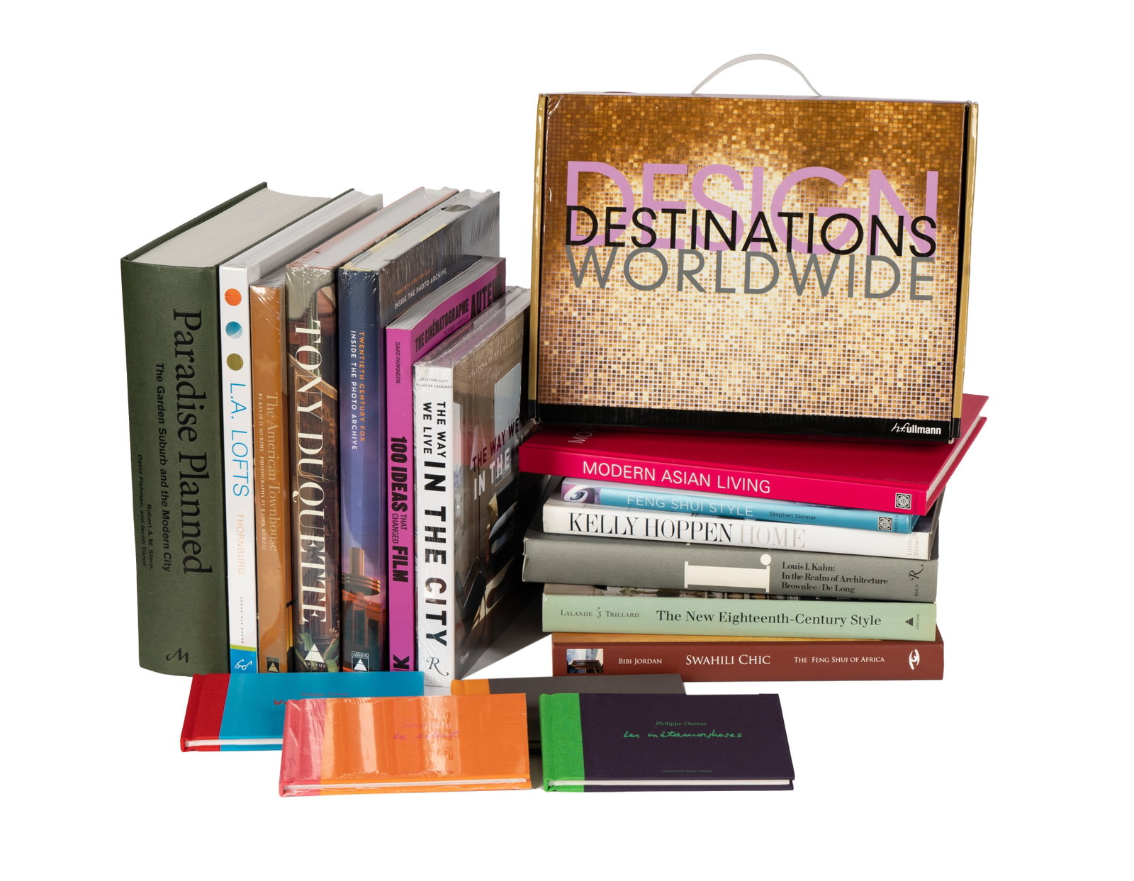 A Collection of Design Coffee Table Books: "Tony Duquette", "Design Destinations Worldwide" and "Louis I Kahn: In the Realm of Architecture"" [18 Volumes]