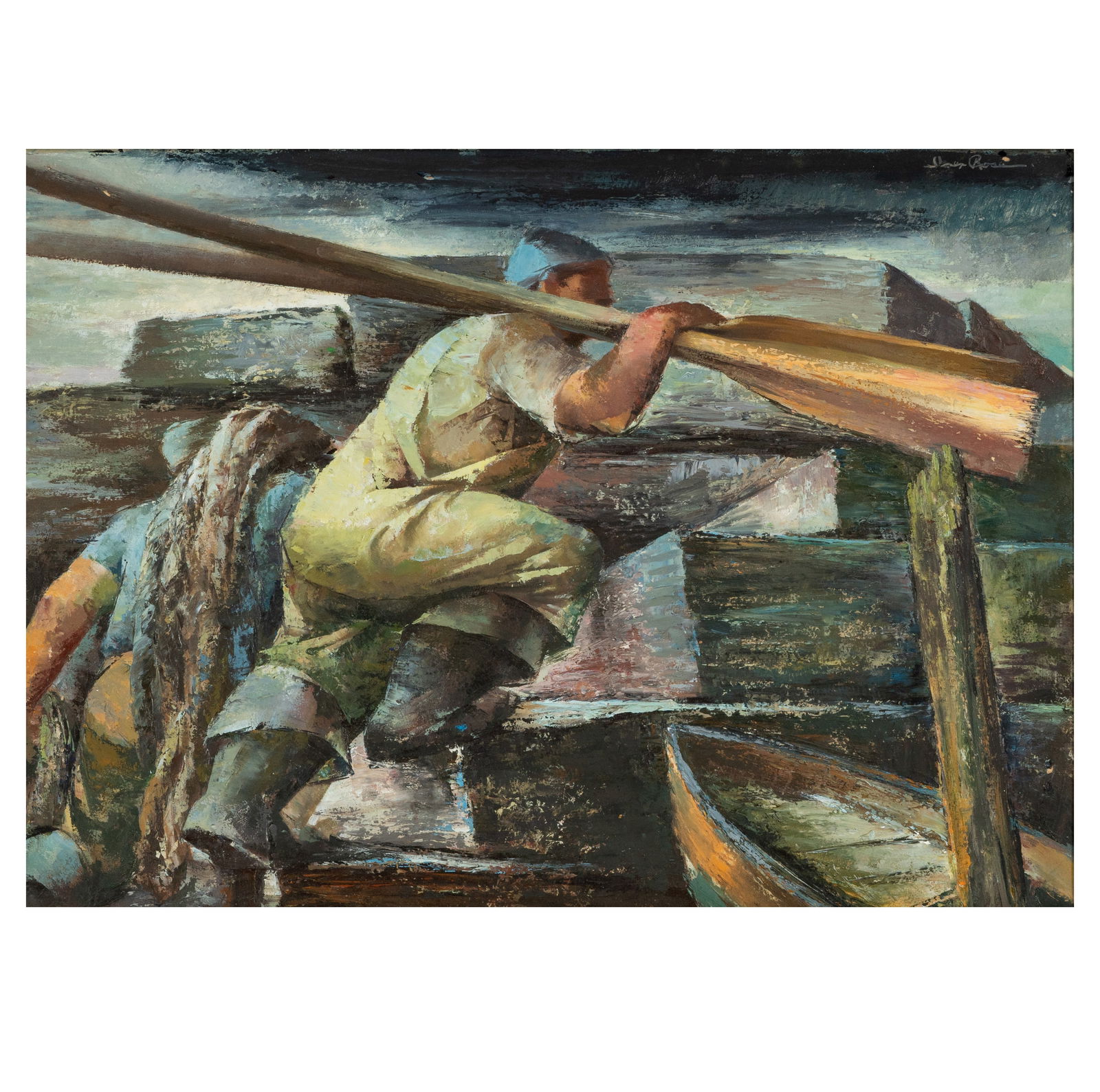Iver Rose (1899 - 1972): The Return: Iver Rose 1899 - 1972 The Return oil on masonite signed upper right, titled verso 18 1/2 x 25 3/4 in. (47 x 65.4 cm.), Frame: 26 x 33 in. (66 x 83.8 cm.)