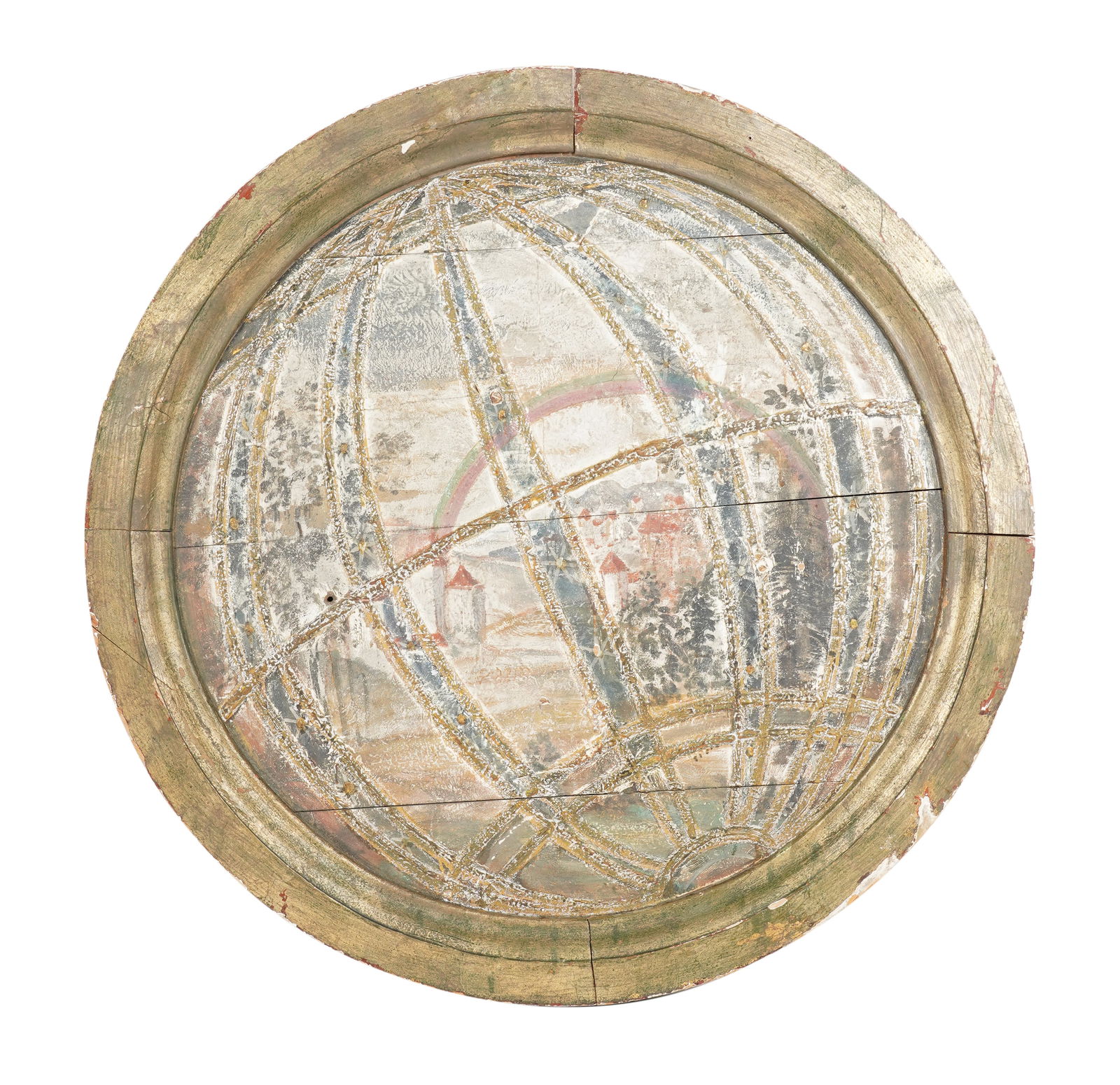 A Decorative Round Painted Wood Panel (1 of 9)