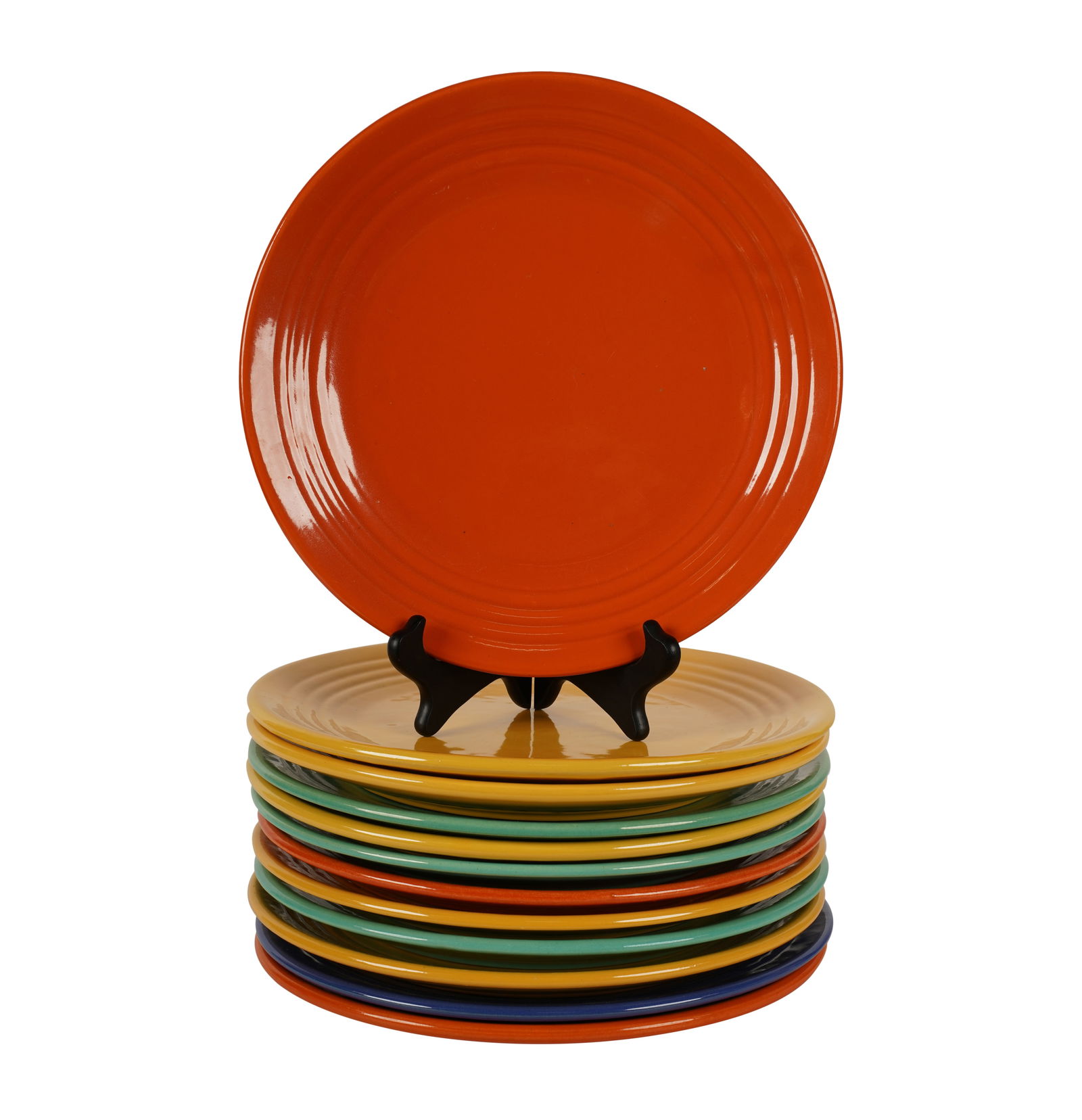 Twelve Bauer Pottery Chargers: most impressed "Bauer Los Angeles" Each: 12 3/4 in. (32.4 cm.) dia.