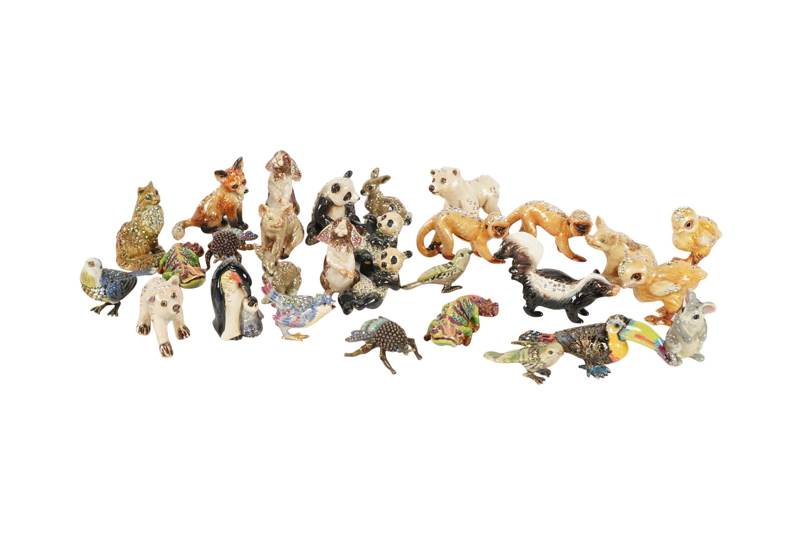 A Group of Jay Strongwater Enamel Animal Figures (1 of 10)