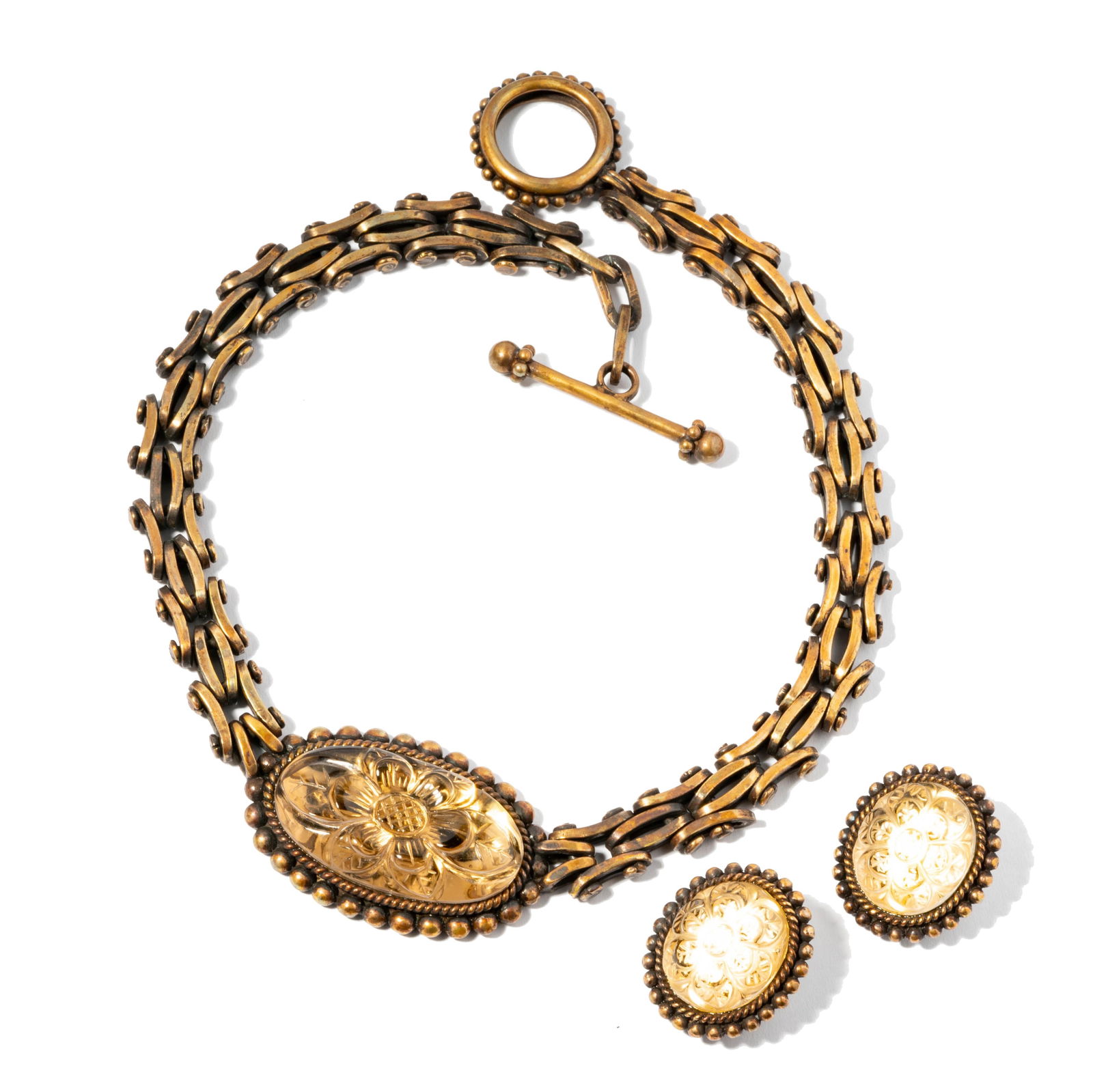 Stephen Dweck Brass Choker With Matching Earrings (1 of 9)