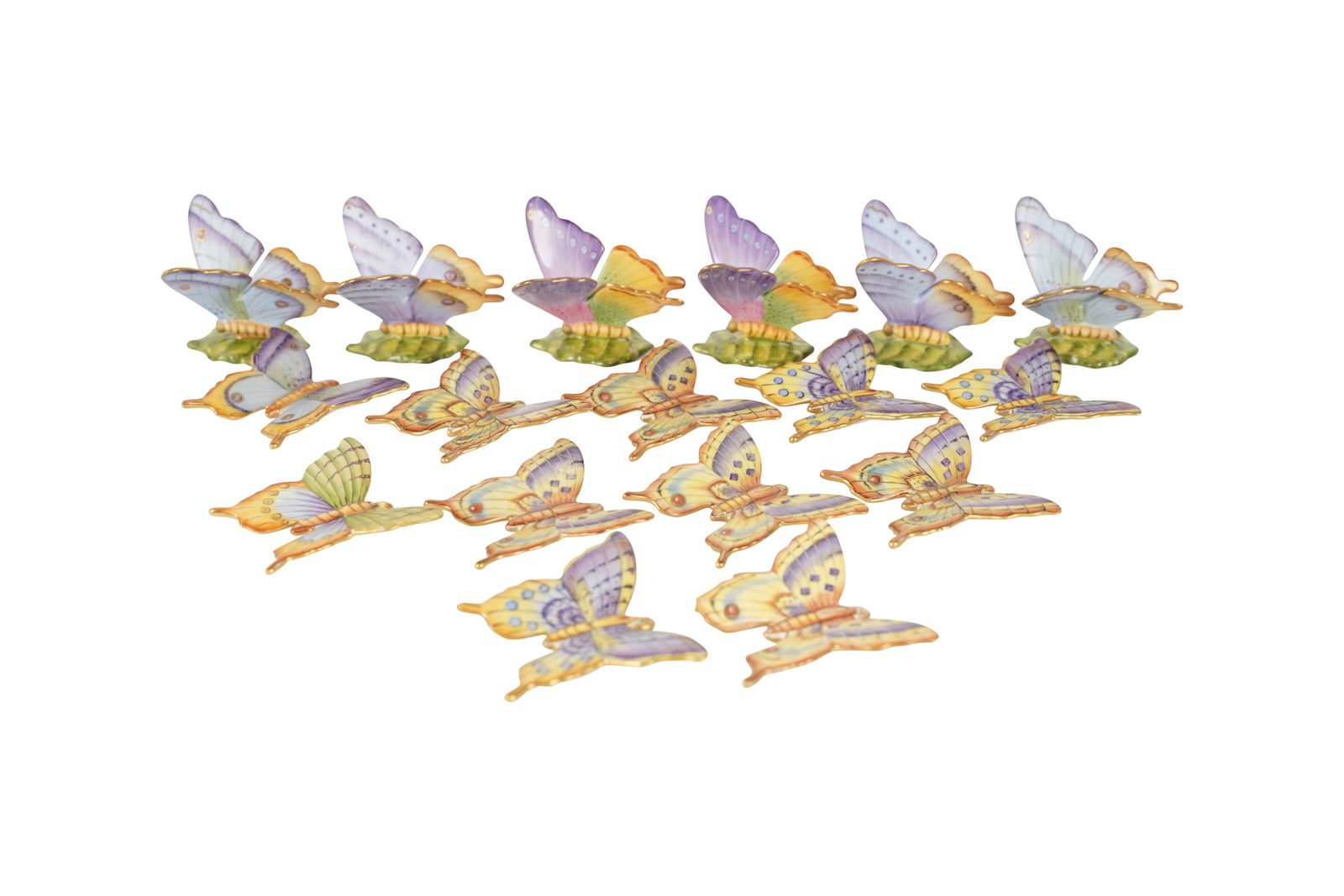 A Group of Anna Weatherley Porcelain Butterfly Table Ornaments (1 of 9)