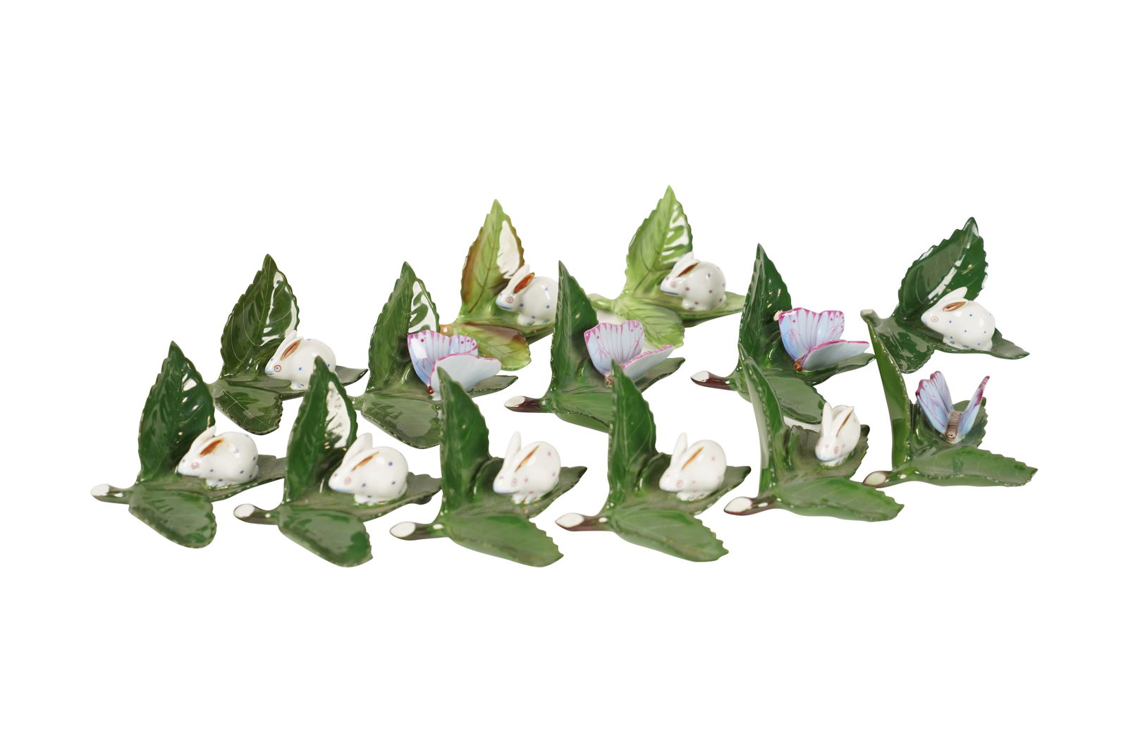 A Group of Herend Porcelain Place Card Holders (1 of 8)