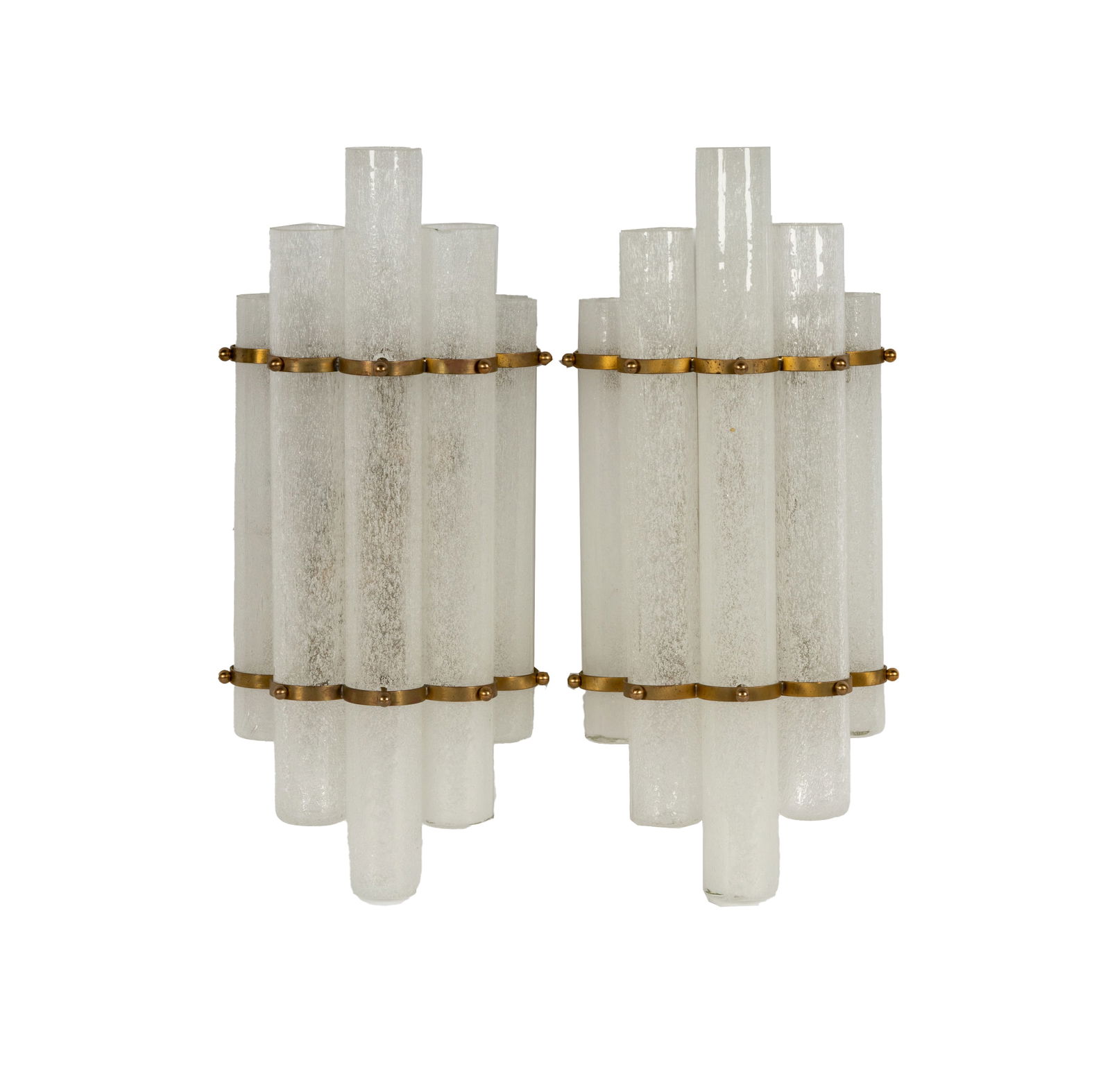 A Pair of Contemporary Glass and Brass Sconces (1 of 16)