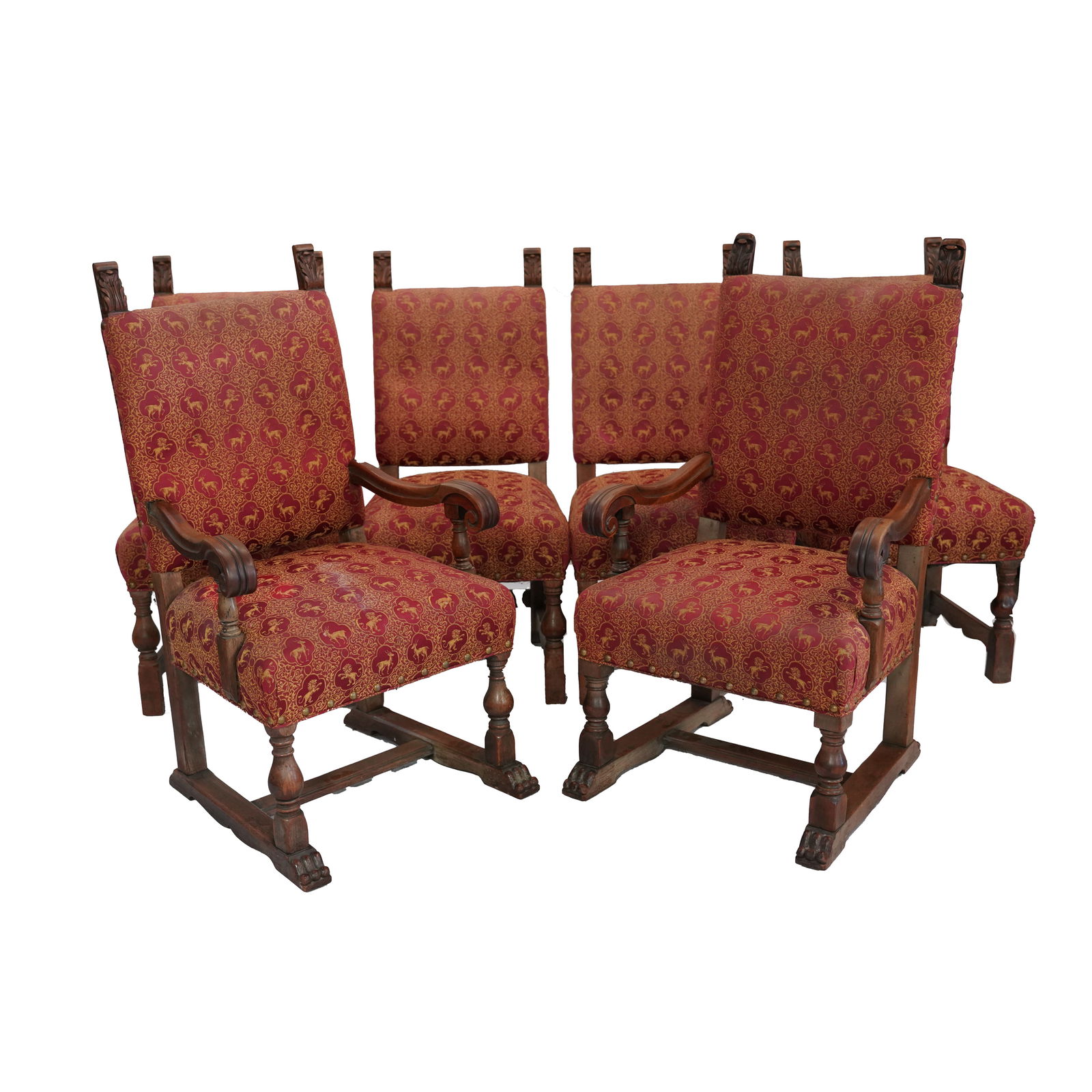 A Set of Spanish Baroque-Style Walnut Dining Chairs (1 of 11)
