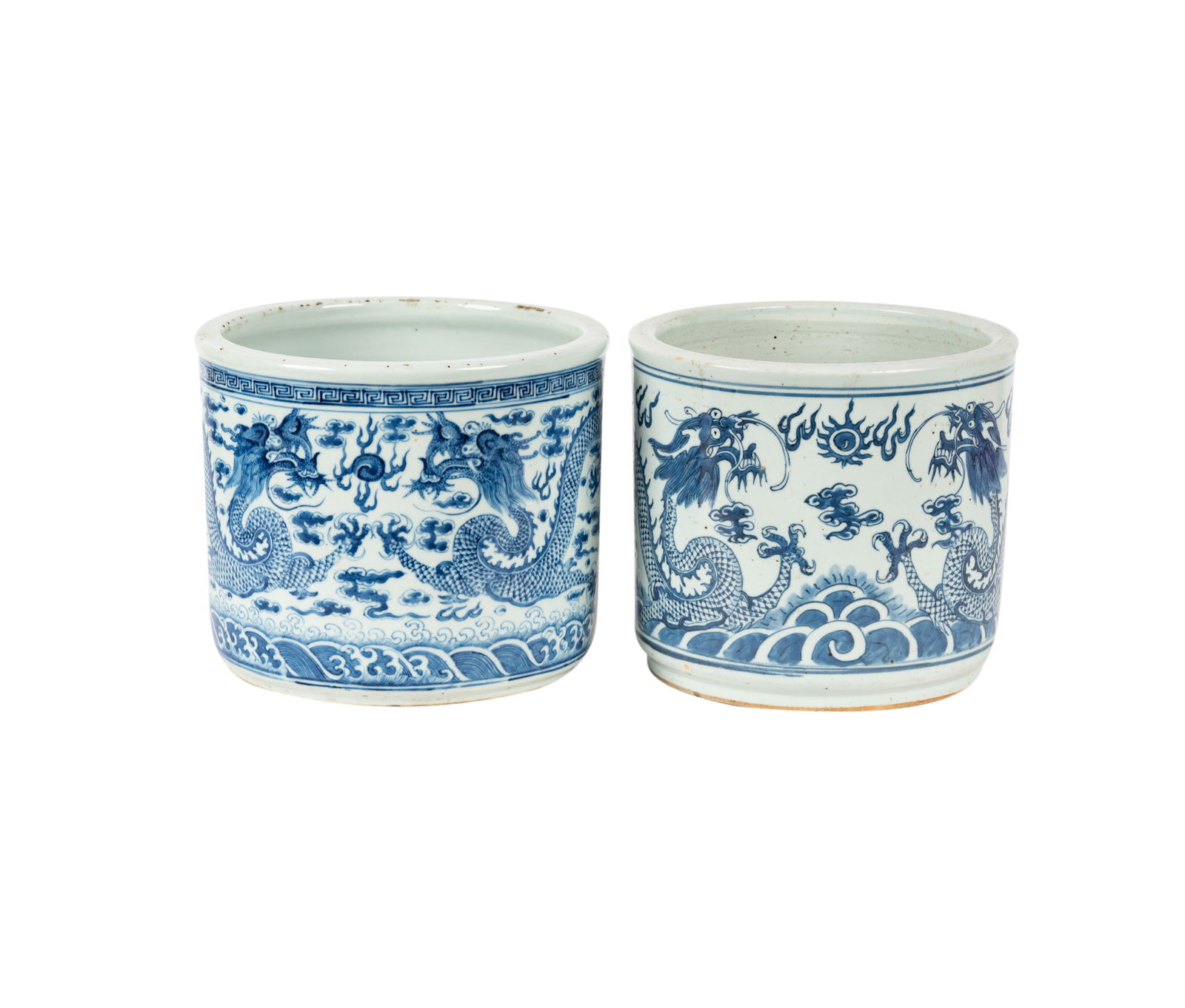 Two Chinese Blue and White Porcelain Cachepots (1 of 19)