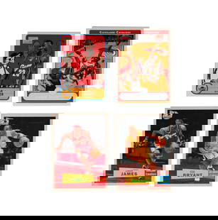 Four Basketball Trading Cards: 3 Lebron James and 1 Kobe Bryant