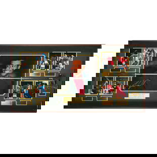 1997 Masters Tiger Woods Display Box: limited edition 1997 Masters Tiger Woods shadow box, featuring several photographs of Woods accompanied by the records he has broken, golf club attached to the center of this piece, facsimile signed