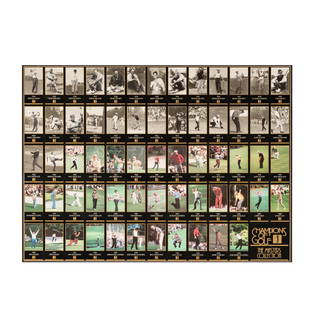 A Champions of Golf: The Masters Print: from 1934-1999 Sight: 23 x 32 in. (58.4 x 81.3 cm.), Frame: 32 1/2 x 41 1/2 in. (82.6 x 105.4 cm.)