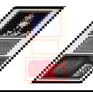 Muhammad Ali The Greatest of All Time Display Box: with signed glove and photo of Ali's first-round knockout of Sonny Liston, limited edition 419/1000 Display Box: 25 1/4 x 16 1/4 x 5 3/4 in. (64.1 x 41.3 x 14.6 cm.) with certificate of authenticity