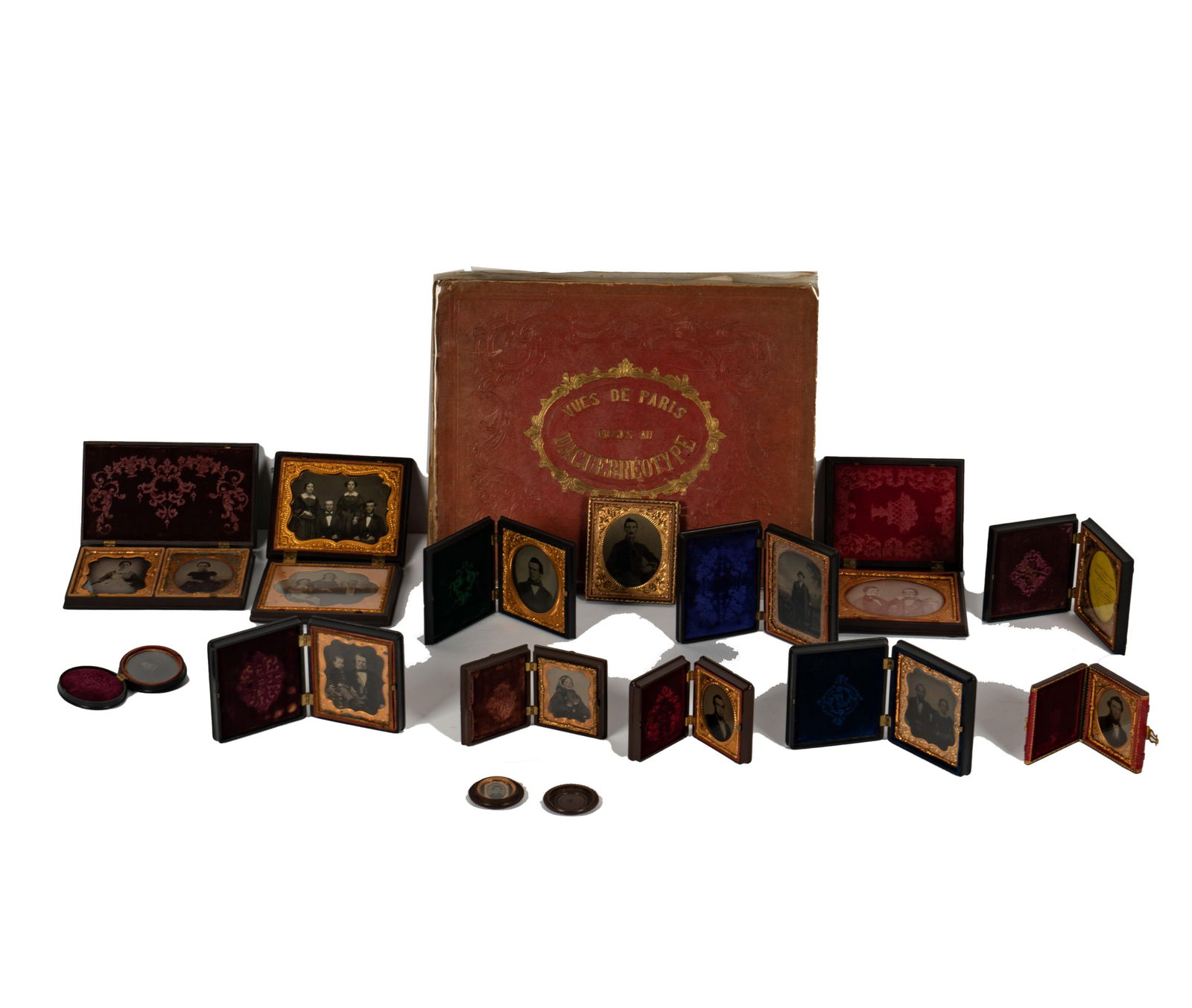 Collection of Daguerrotypes with Decorative Frames and Book (1 of 14)