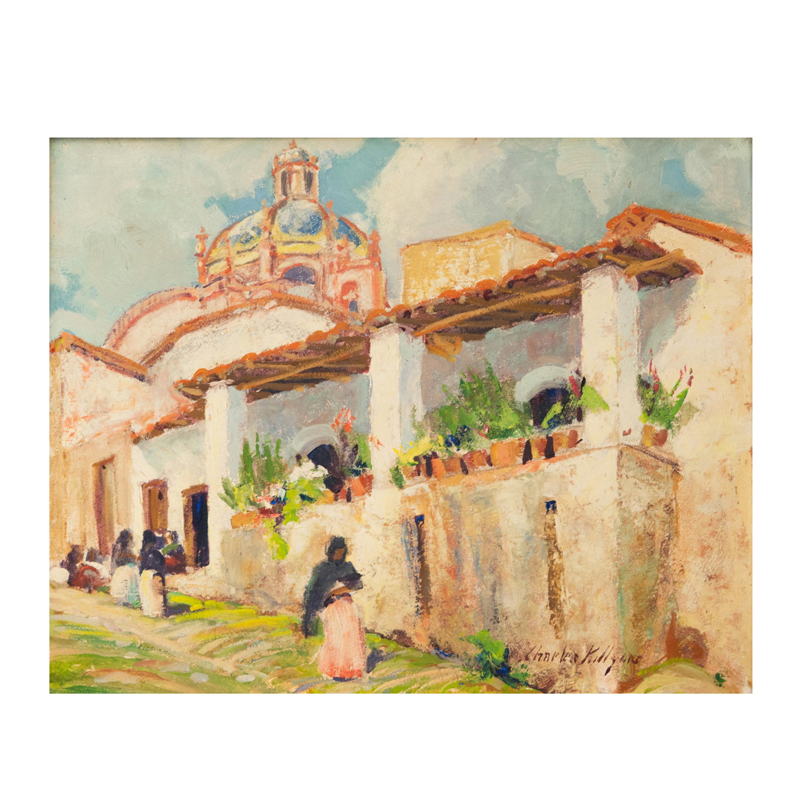 Charles Kilgore (1889-1979): Mexican Cathedral Plaza (1 of 9)