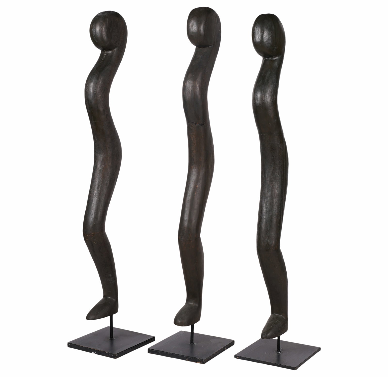 Three Carved Wood Abstract Figures (1 of 10)