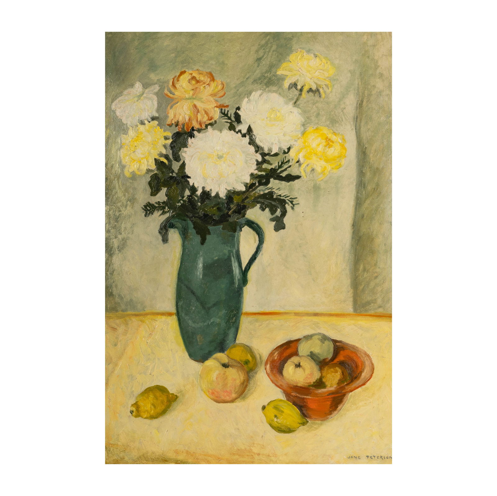 American School Still Life With Flowers And Fruit Auction