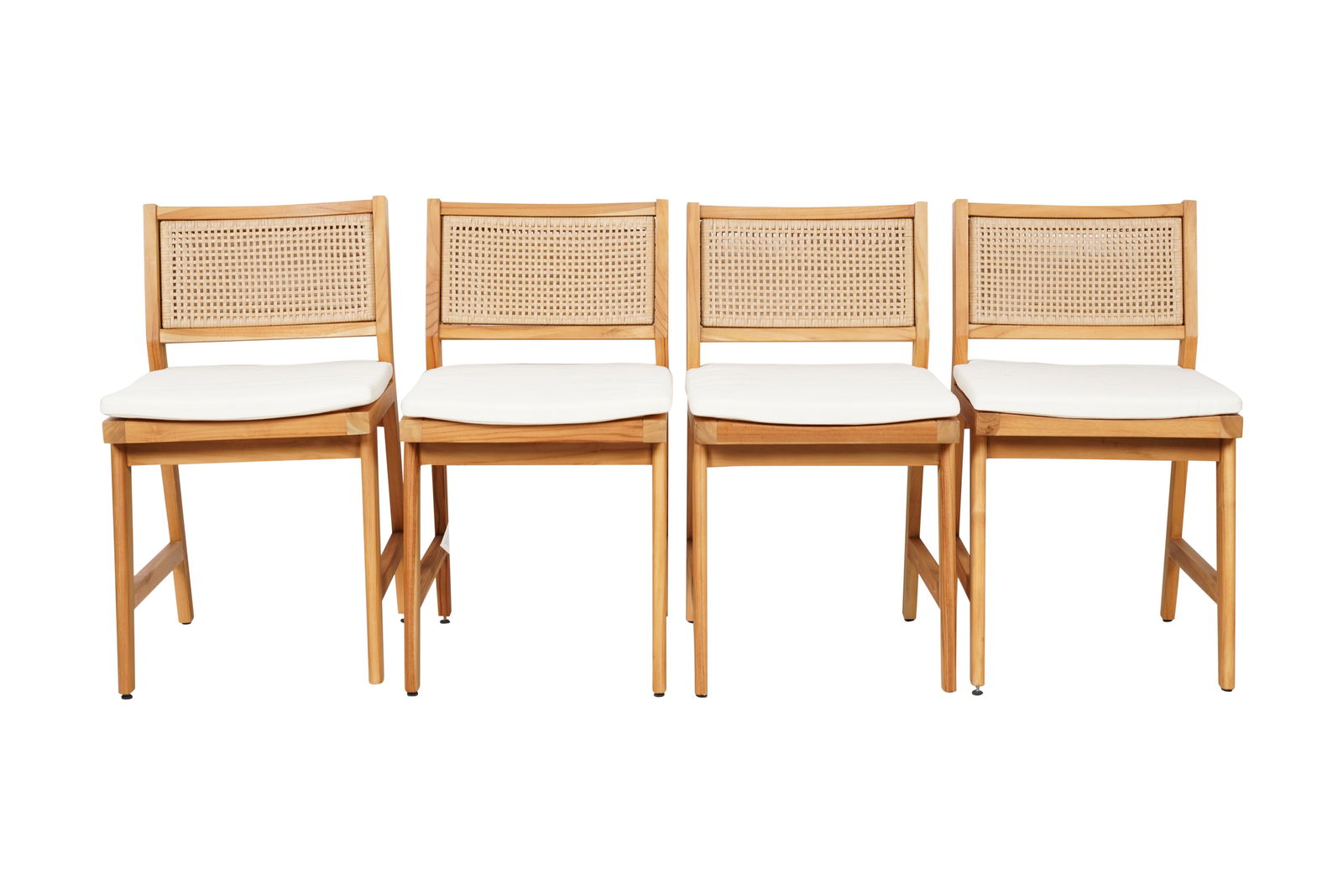 A Set of Four Teak Outdoor Dining Chairs (1 of 7)
