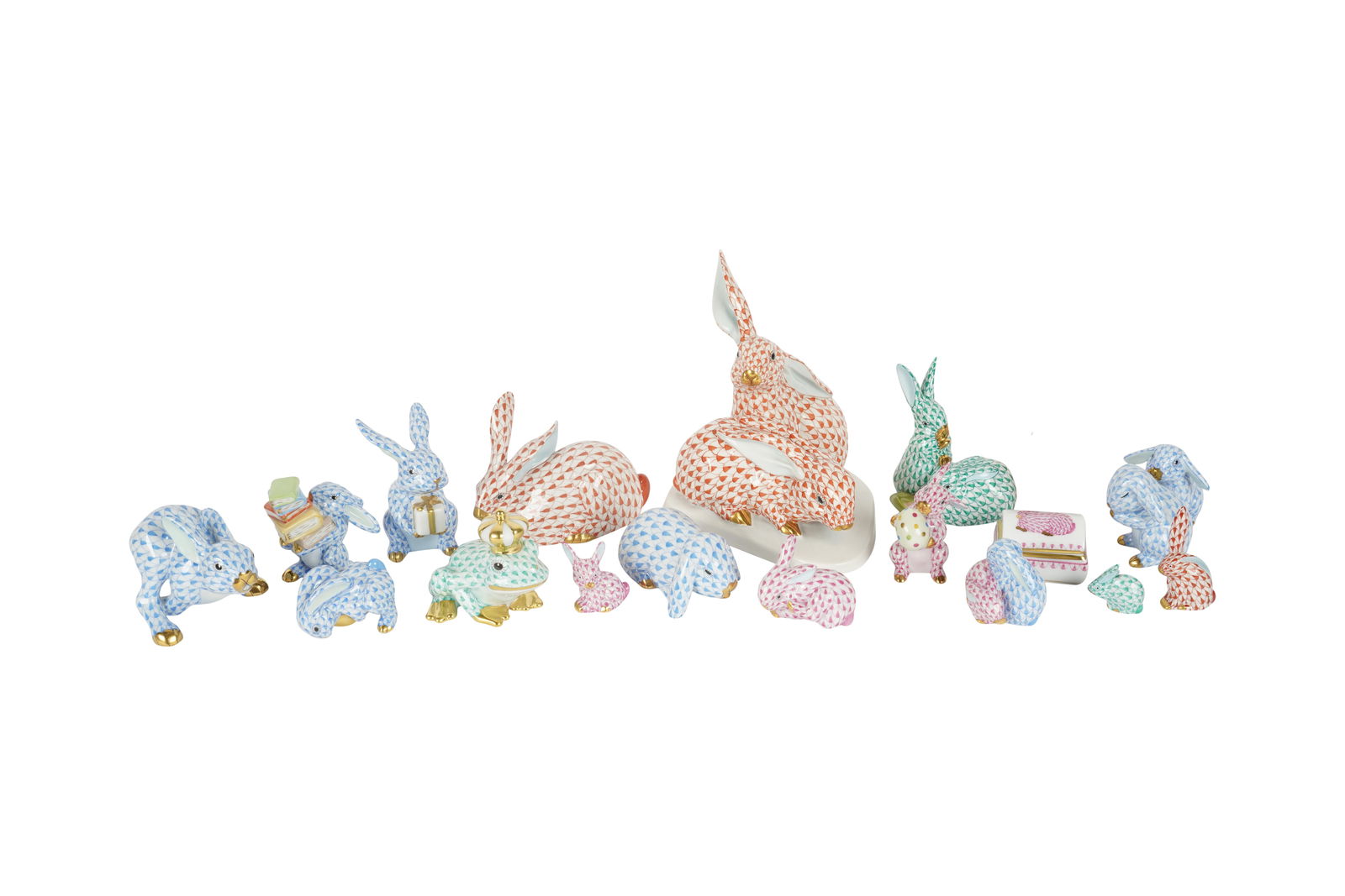 A Group of Herend Fishnet Porcelain Animal Figures (1 of 9)