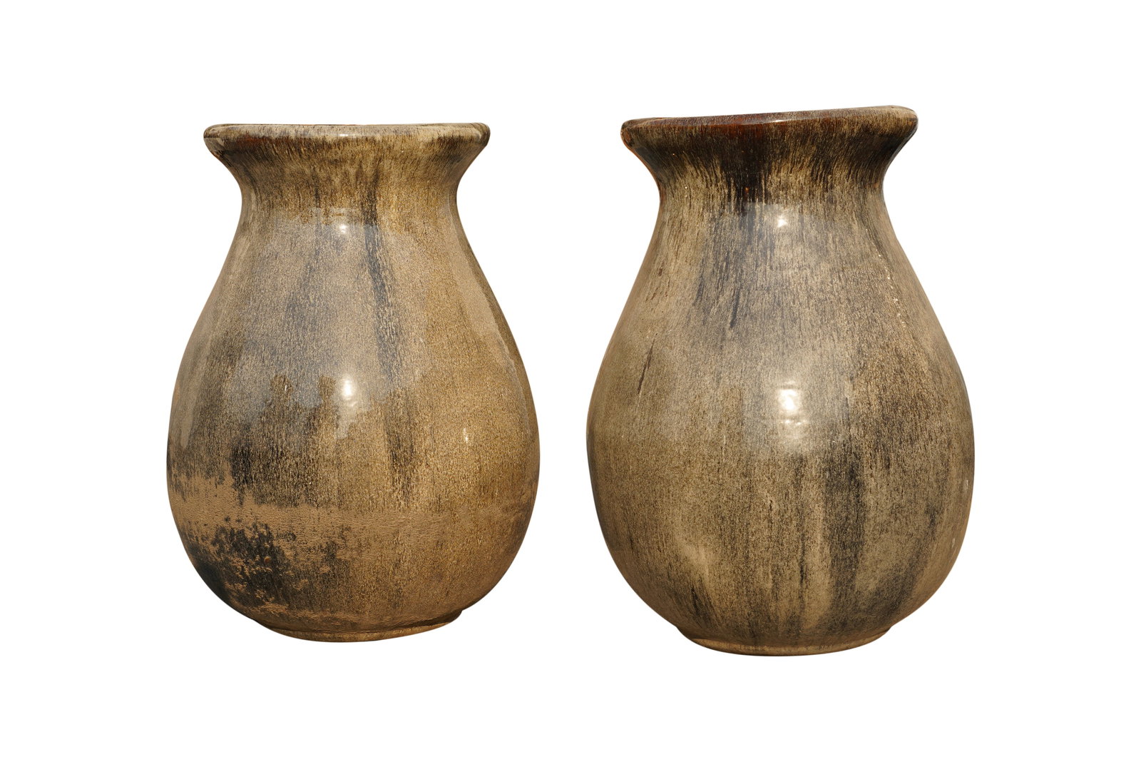 A Pair of Large Glazed Ceramic Vases (1 of 8)