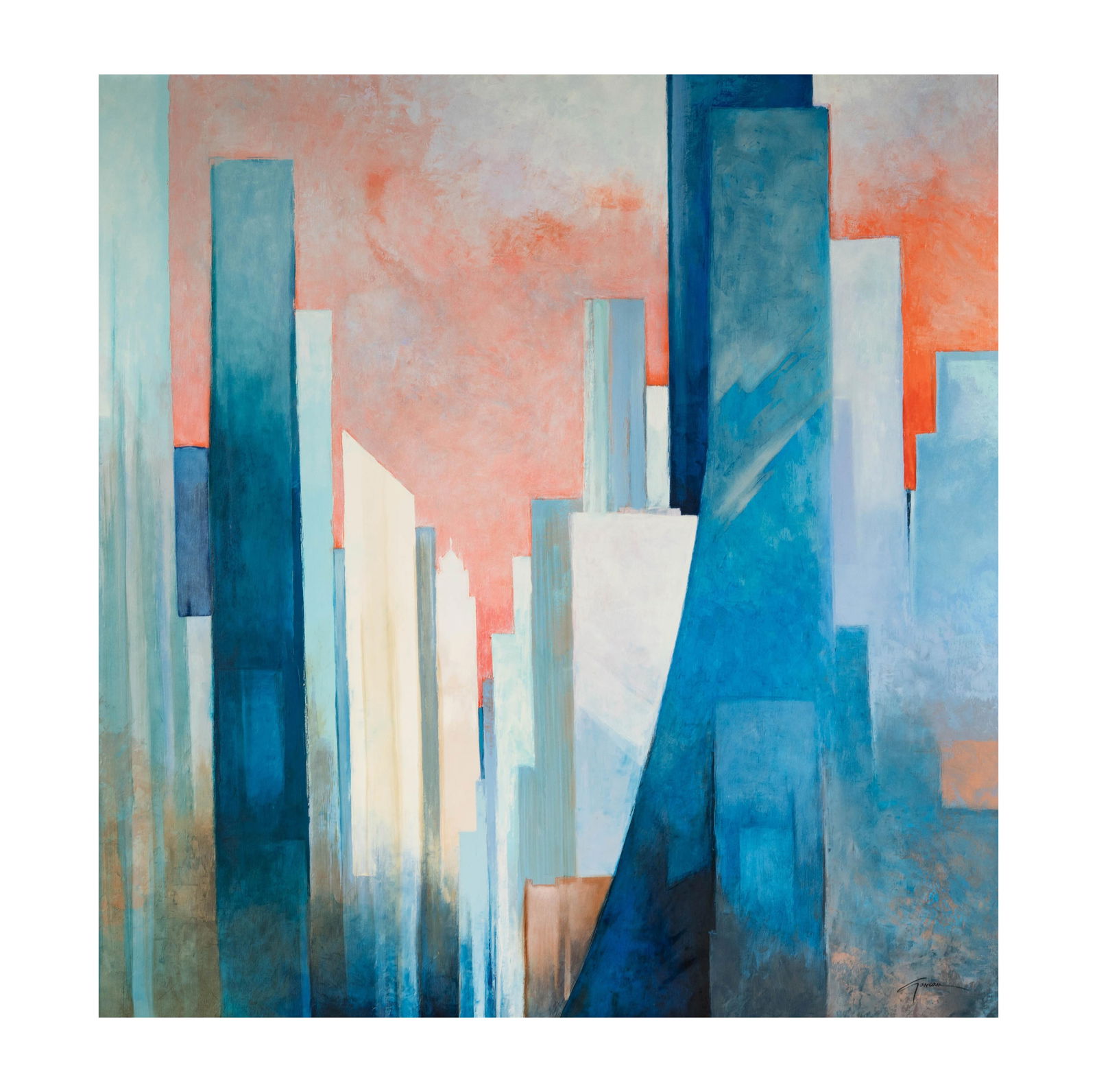 Claude Gaveau (1940-2021): New York: Claude Gaveau 1940-2021 New York oil on canvas signed lower right 47 x 47 in. (119.4 x 119.4 cm.), Frame: 51 x 51 in. (129.5 x 129.5 cm.) Provenance: With Wally Findlay Galleries (gallery label verso)