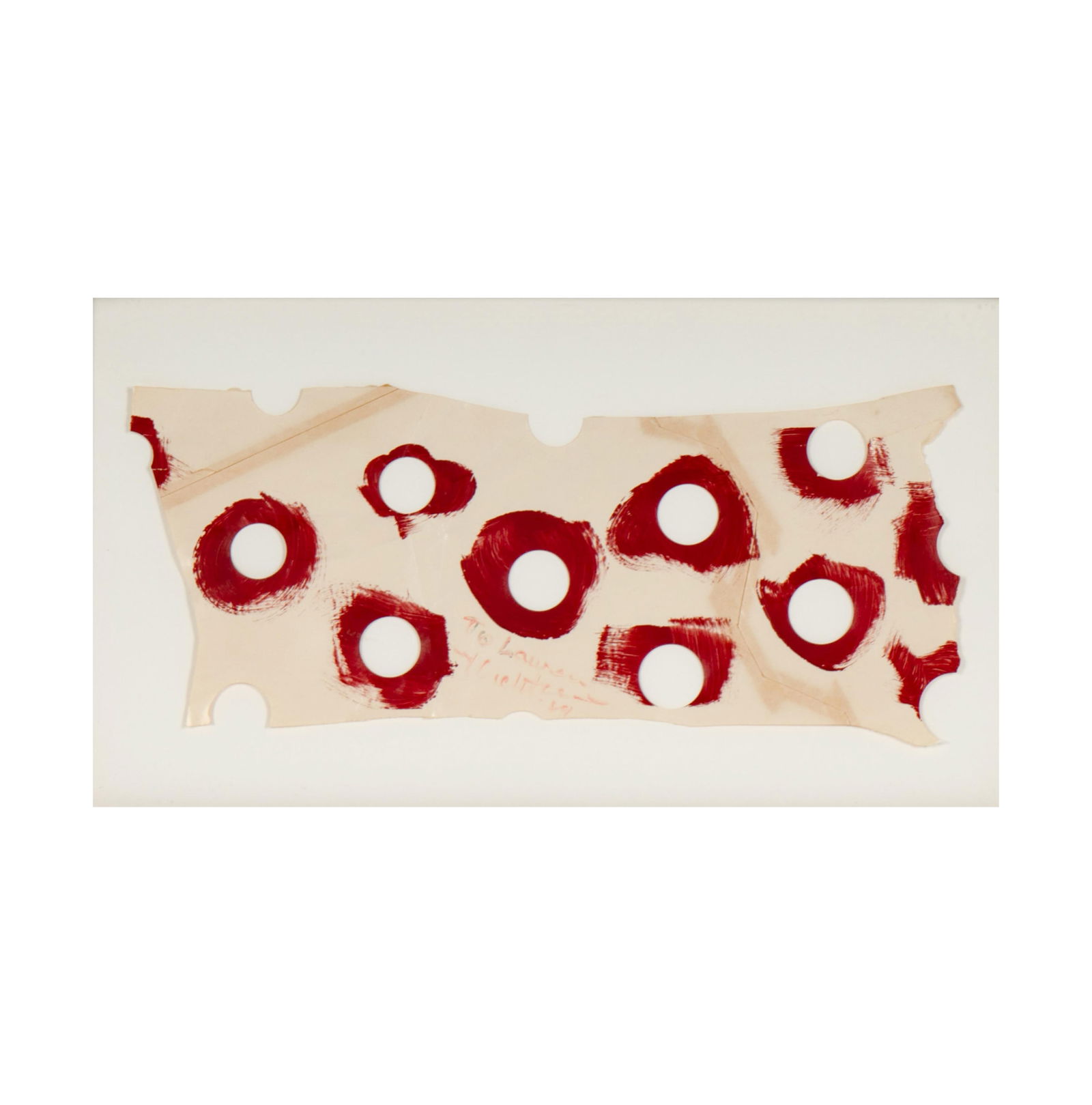 Roy Lichtenstein (1923-1997): CAA Painted Stencil: Roy Lichtenstein American 1923-1997 CAA Painted Stencil oil 1989; signed and dated 6 1/2 x 14 in. (16.5 x 35.6 cm.) Note: Lichtenstein created the mural-sized painting in situ for the atrium of I.M. P