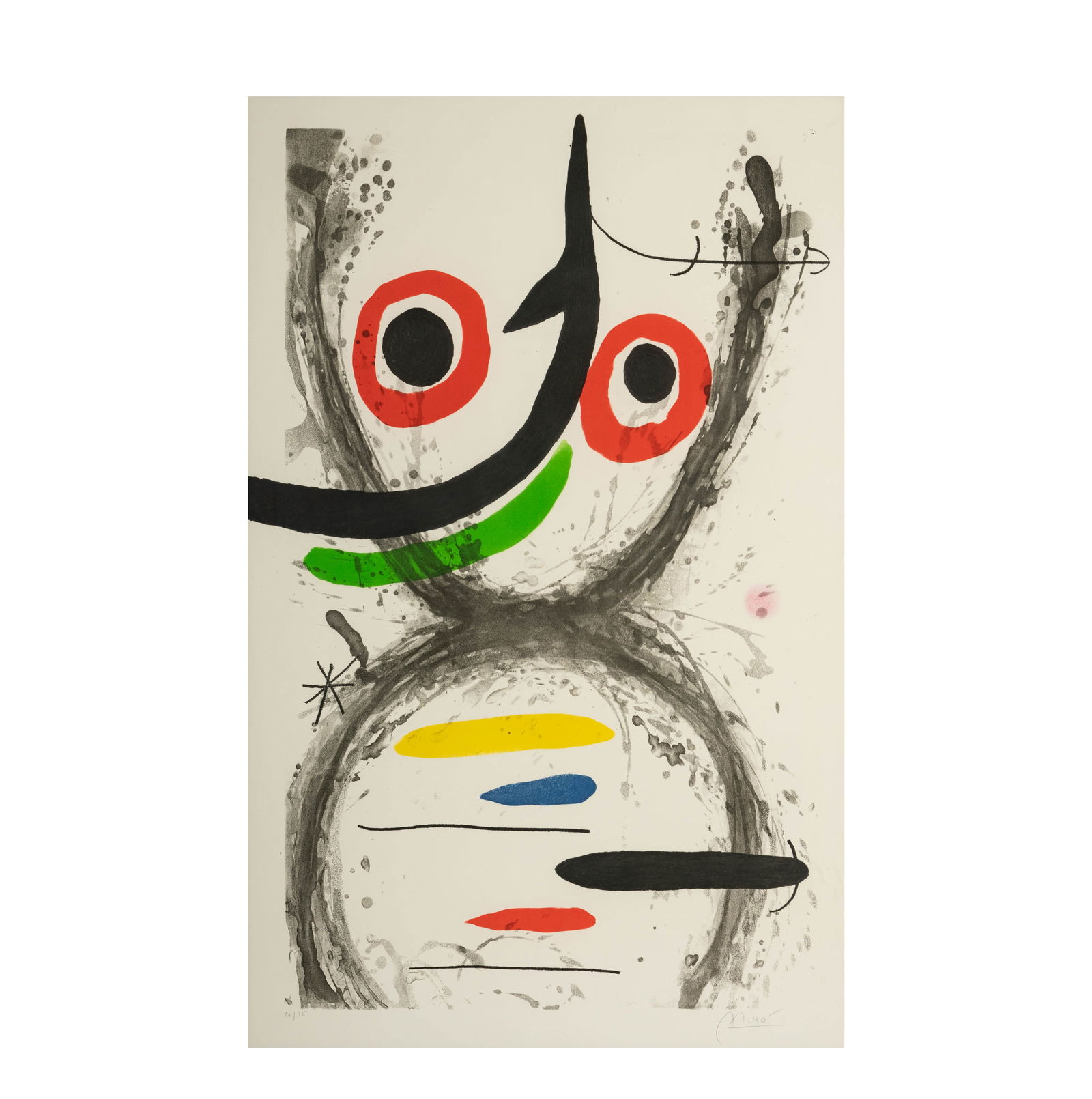 Joan Miro (1893-1983): Prise A I'hamecon (Hooked): Joan Miro Spanish 1893-1983 Prise A I'hamecon (Hooked) (Dupin 515) etching, aquatint and carborundum on Arches 1969; ed. 4/75 (there were also some hors commerce impressions; signed and numbered in pe