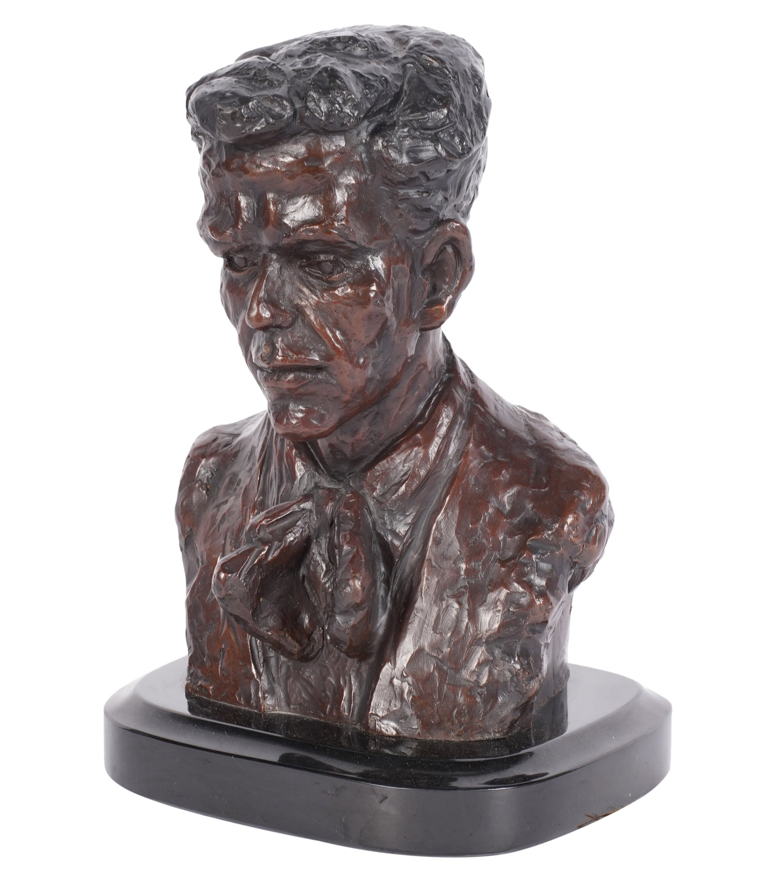 Collection of Eydie Gorme and Steve Lawrence: Frank Sinatra Golf Invitational Bronze Bust: on black marble plinth; unsigned Bronze: 9 3/4 x 7 x 5 in. (24.8 x 17.8 x 12.7 cm.), Overall: 11 x 7 1/2 x 6 1/2 in. (27.9 x 19.1 x 16.5 cm.) Provenance: The Estate of American Pop Icons Steve Lawrenc