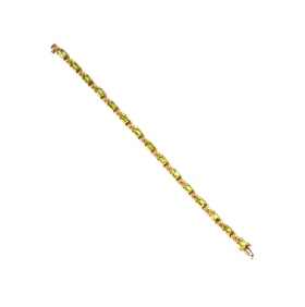 14 Karat Yellow Gold, Peridot Bracelet