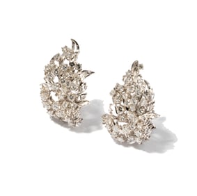 14 Karat White Gold Diamond Earrings