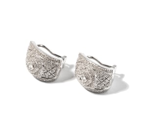 One Pair of White Gold and Diamond Earrings with Four Miscellaneous Earrings