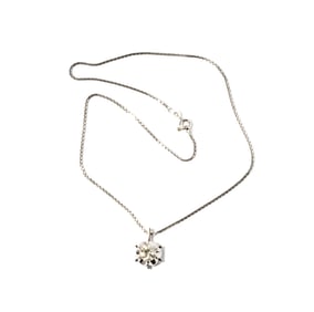 14 Karat White Gold, Diamond Pendant Necklace