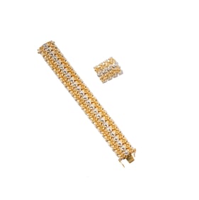 18 Karat Diamond Bracelet and Brooch