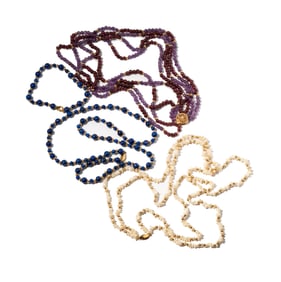 Group of 14 Karat Yellow Gold, Beaded Jewelry