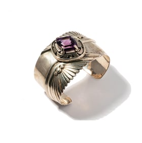 Rob T. Kelly Sterling Silver, Amethyst Cuff