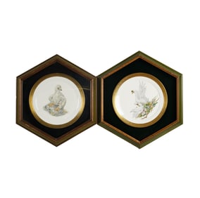A Pair of Framed Boehm Porcelain Plates