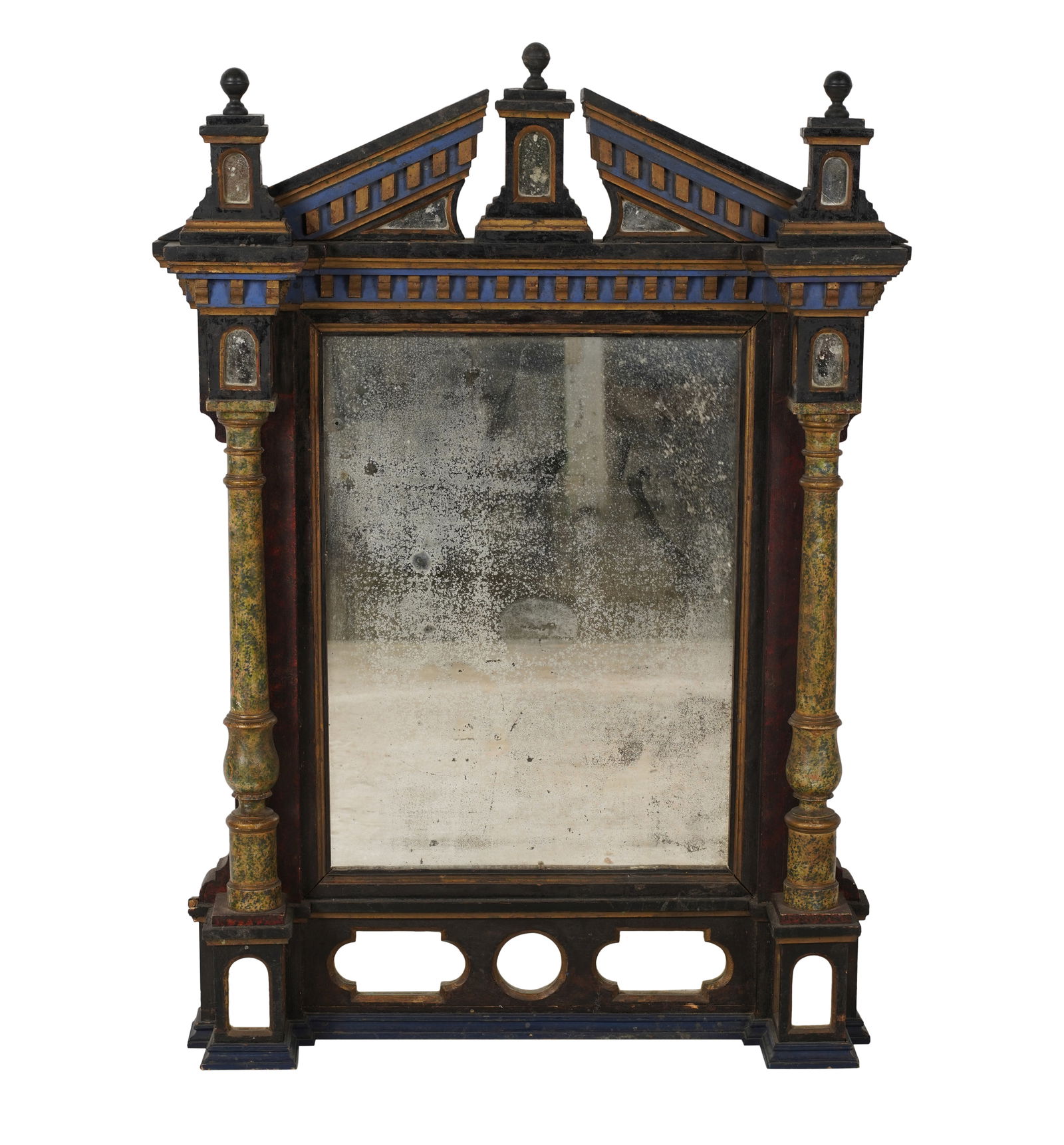 An Italian Renaissance-Style Painted Wood Mirror (1 of 10)