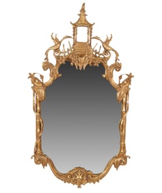 A Chinoiserie Giltwood Mirror