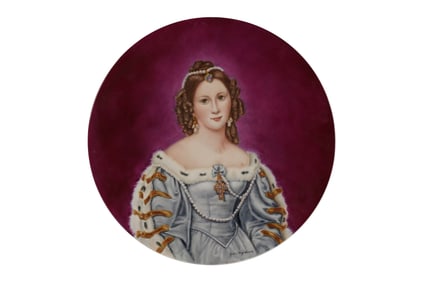 A Painted Porcelain Round Plaque