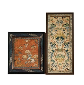Two Chinese Embroidered Panels