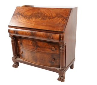 A Late Classical Mahogany Slant Front Secretary Desk