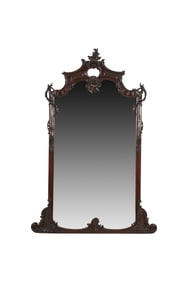 A Rococo-Style Carved Mahogany Mirror