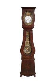 A French Grain-Painted Morbier Tall Case Clock