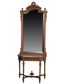 A Louis XVI-Style Console Table and Mirror