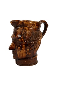 A Rockingham Bennington Political Theme Pottery Pitcher